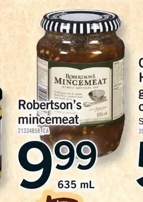 Fortinos ROBERTSON'S MINCEMEAT, 635 ML offer