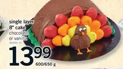 Fortinos SINGLE LAYER 8 CAKE, 600/650 G offer