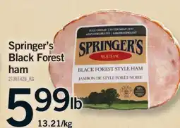 Fortinos SPRINGER'S BLACK FOREST HAM offer