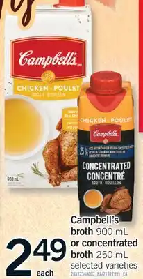 Fortinos CAMPBELL'S BROTH, 900 ML OR CONCENTRATED BROTH, 250 ML offer