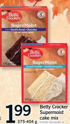 Fortinos BETTY CROCKER SUPERMOIST CAKE MIX, 375-404 G offer