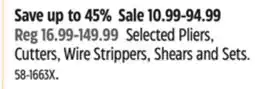 Canadian Tire Selected Pliers, Cutters, Wire Strippers, Shears and Sets offer