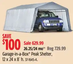Canadian Tire Garage-in-a-Box Peak Shelter, 12 x 24 x 8´ h offer