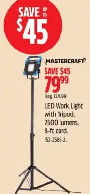 Canadian Tire Mastercraft LED Work Light with Tripod offer