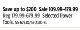 Canadian Tire Selected Power Tools offer