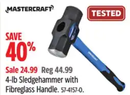 Canadian Tire Mastercraft 4-lb Sledgehammer with Fibreglass Handle offer
