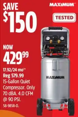 Canadian Tire 15-Gallon Quiet Compressor offer