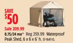 Canadian Tire ShelterLogic Waterproof Peak Shed offer