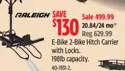 Canadian Tire Raleigh E-Bike 2-Bike Hitch Carrier with Locks offer