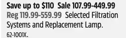 Canadian Tire Rainfresh Selected Filtration Systems and Replacement Lamp offer