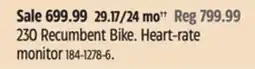 Canadian Tire Schwinn 230 Recumbent Bike offer