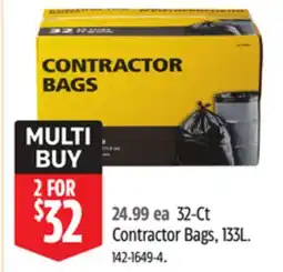 Canadian Tire 32-Ct Contractor Bags, 133L offer