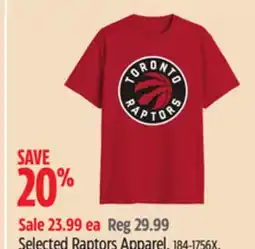 Canadian Tire NBA Selected Raptors Apparel offer