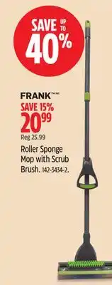 Canadian Tire Frank Roller Sponge Mop with Scrub Brush offer
