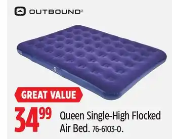 Canadian Tire Outbound Queen Single-High Flocked Air Bed offer