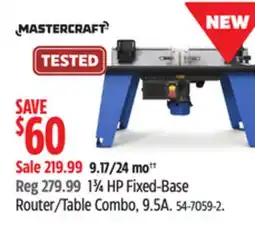 Canadian Tire Mastercraft 13⁄4 HP Fixed-Base Router/Table Combo, 9.5A offer