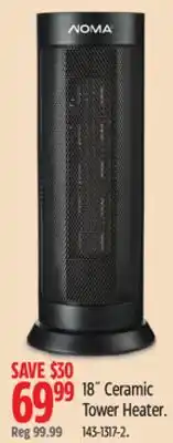Canadian Tire 18˝ Ceramic Tower Heater offer