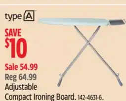 Canadian Tire type A Adjustable Compact Ironing Board offer