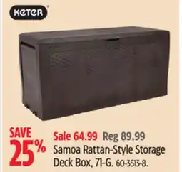 Canadian Tire Keter Samoa Rattan-Style Storage Deck Box, 71-G offer