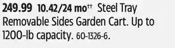 Canadian Tire Yardworks Steel Tray Removable Sides Garden Cart offer