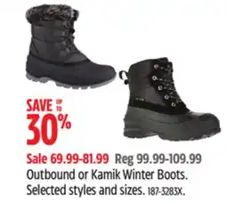 Canadian Tire Outbound or Kamik Winter Boots offer
