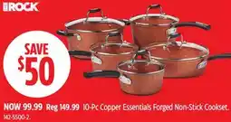 Canadian Tire The Rock 10-Pc Copper Essentials Forged Non-Stick Cookset offer