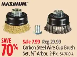 Canadian Tire Maximum Carbon Steel Wire Cup Brush Set, 5⁄8˝ Arbor, 2-Pk offer