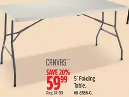 Canadian Tire CANVAS 5´ Folding Table offer