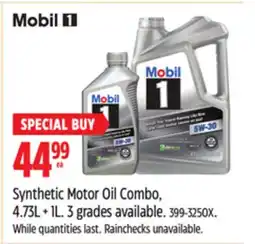 Canadian Tire Mobil 1 Synthetic Motor Oil Combo, 4.73L + 1L offer