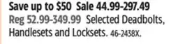 Canadian Tire Selected Deadbolts, Handlesets and Locksets offer