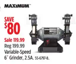 Canadian Tire Maximum Variable-Speed 6˝ Grinder, 2.5A offer