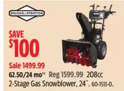 Canadian Tire 208cc 2-Stage Gas Snowblower, 24˝ offer