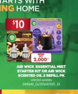 Loblaws AIR WICK ESSENTIAL MIST STARTER KIT OR AIR WICK SCENTED OIL 2 REFILL PK offer