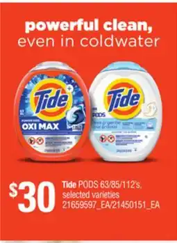 Loblaws TIDE PODS 63/85/112'S offer