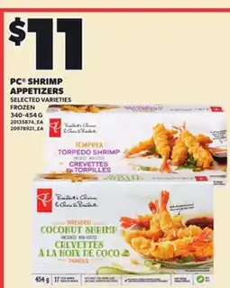 Loblaws PC SHRIMP APPETIZERS, 340-454 G offer