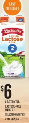 Loblaws LACTANTIA LACTOSE-FREE MILK, 2 L offer