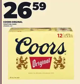 Loblaws COORS ORGINAL, 12X473 ML CANS offer