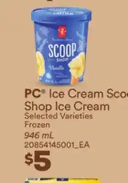 Loblaws PC ICE CREAM SCOO SHOP ICE CREAM, 946 mL offer