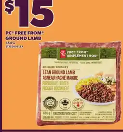 Loblaws PC FREE FROM GROUND LAMB, 454 G offer