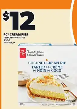 Loblaws PC CREAM PIES, 730 G offer