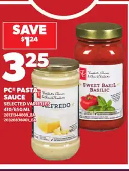 Loblaws PC PASTA SAUCE, 410/650 ML offer