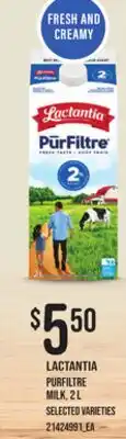 Loblaws LACTANTIA PURFILTRE MILK, 2 L offer
