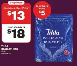 Loblaws TILDA BASMATI RICE, 10 LB offer