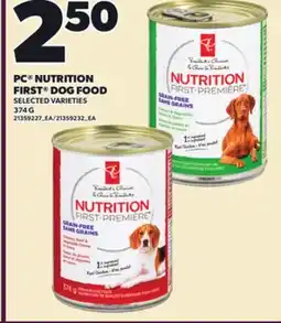 Loblaws PC NUTRITION FIRST DOG FOOD, 374 G offer