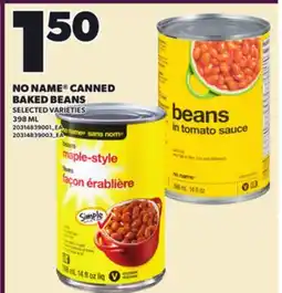 Loblaws NO NAME CANNED BAKED BEANS, 398 ML offer