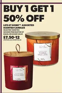 Loblaws LIFE AT HOME ASSORTED SCENTED CANDLES offer