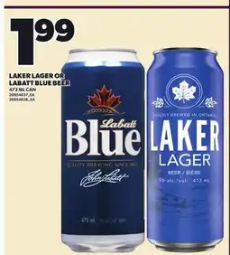 Loblaws LAKER LAGER OR LABATT BLUE BEER, 473 ML CAN offer