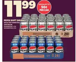 Loblaws PEPSI SOFT DRINKS, 24X355 ML offer