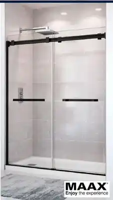 RONA MAAX 60 x 74, matte black finish bath and shower doors offer