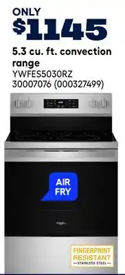 RONA Whirlpool 5.3 cu. ft. convection range offer